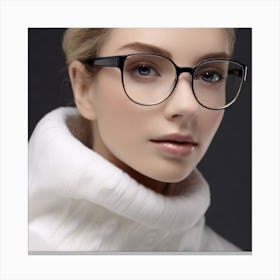 Woman Wearing Glasses Canvas Print