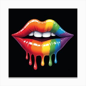 Rainbow Lips Canvas Print