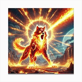 Yang Fire Wolf Solar Flare Canvas Print