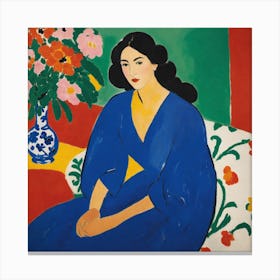 Woman In Blue 8 Canvas Print