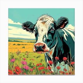 Cow In The Field 3 Canvas Print