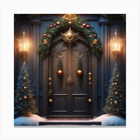 Christmas Door 100 Canvas Print