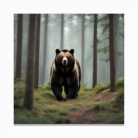 Brown Bear In The Forest 6 Canvas Print