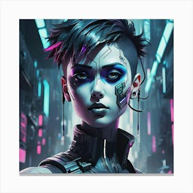 Cyberpunk Girl 3 Canvas Print