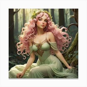 Fairy Girl In The Forest 2 Canvas Print