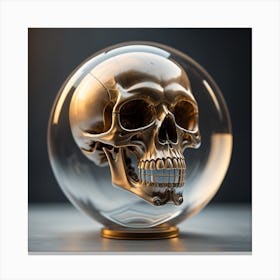 Skull In Glass Ball Canvas Print