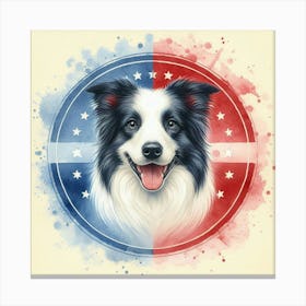 Watercolor Border Collie 2 Canvas Print