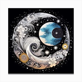 Moon And Stars 8 Canvas Print