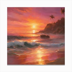 Sunset Symphony A Cinematic Painting Of Nature S Serene Beauty (6) Canvas Print
