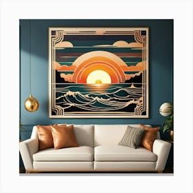 Deco Sunset 1 Canvas Print