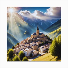 Village In The Mountains 2 Canvas Print