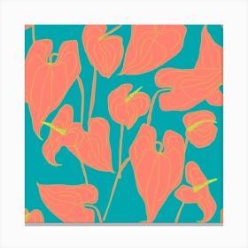 Bright Coloured Anthurium Canvas Print
