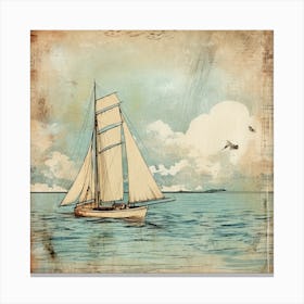 Vintage Sailboat 9 Canvas Print