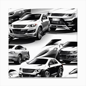 Car Sketch Collection Canvas Print