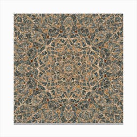 Firefly Beautiful Modern Detailed Indian Mandala Pattern In Neutral Gray, Silver, Copper, Tan, And C (3) Canvas Print