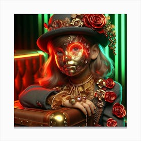 Girl In A Hat 3 Canvas Print