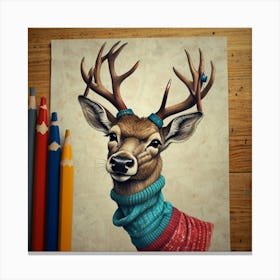 Deer Drawing 2 Canvas Print