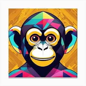 Colorful Cheeky Chimp Canvas Print
