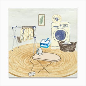 Laundry Washroom illustration Canvas Print