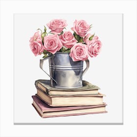 Roses In A Bucket 11 Canvas Print