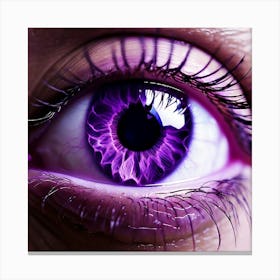 Purple Eye Human Close Up Pupil Iris Vision Gaze Look Stare Sight Close Macro Detailed (3) Canvas Print