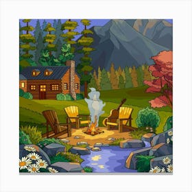 Cabin In The Woods 1 Canvas Print