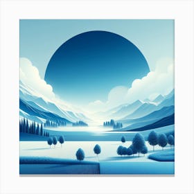 Landscape In The Snow Canvas Print
