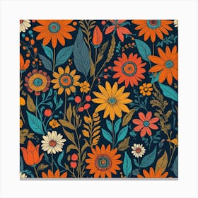 Floral Seamless Pattern 2 Canvas Print