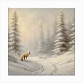 Fox In The Snow 1 Canvas Print