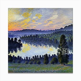 Sunrise Over The Lake Canvas Print