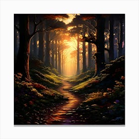 Path In The Woods 3 Canvas Print