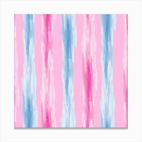 Abstract Watercolor Stripes Square Canvas Print