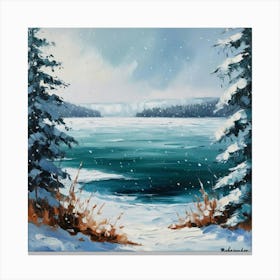 Frozen Winter Lake Canvas Print