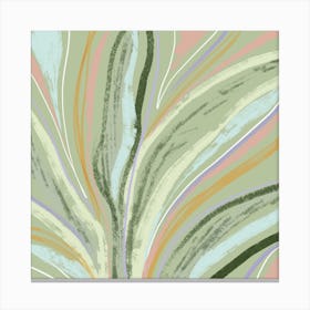 Abstract Fauna Square Canvas Line Art Print
