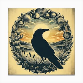 Crow art Canvas Print