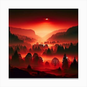 Sunset In The Forest 62 Canvas Print