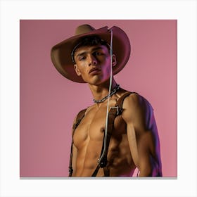 bad sexy Cowboy Posing Canvas Print