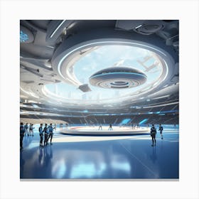 Dreamshaper V7 A Futuristic Sports Arena With Antigravity Tech 0 Canvas Print