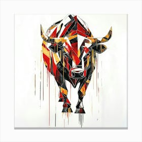 Bull.Generated AI. Wall Art Print 4 Canvas Print