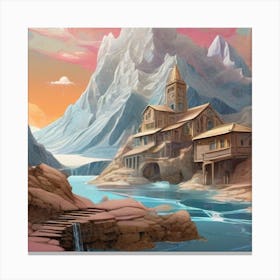 Village In The Mountains Canvas Print