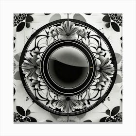 Black And White Floral Canvas Print