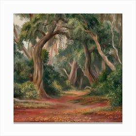 Tranquil Forest Reverie Twisted Trees And Rustling Leaves (4) Canvas Print