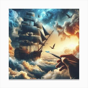 Of A Ship In The Sky Canvas Print