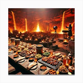 A Grand Feast Called Iron Forge Feast, Set In A Canvas Print