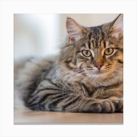 Cat Laying On The Floor Canvas Print