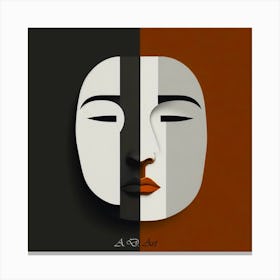 Minimalist Dark Color Illustration Double Face Canvas Print
