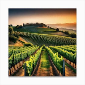 Sunset In Tuscany 4 Canvas Print