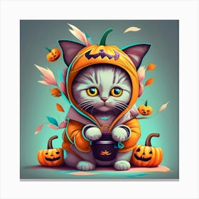 Halloween Cat 3 Canvas Print