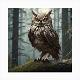 Owl In The Forest 141 Canvas Print