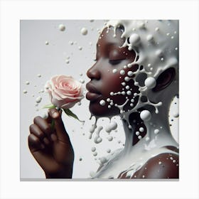 'Milk And Roses' Canvas Print